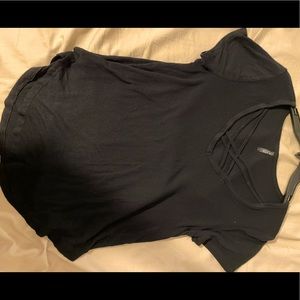 Cross front V neck shirt